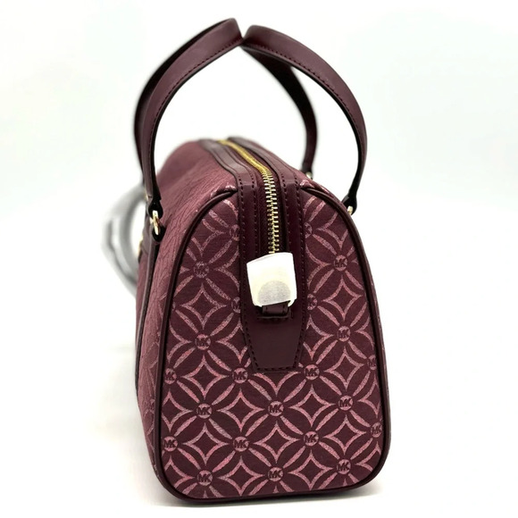 Michael Kors Medium Travel Duffle Satchel Bag Ox Blood Multi - Picture 4 of 11